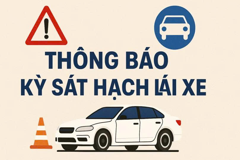 THÔNG BÁO LỊCH SÁT HẠCH LÁI XE Ô TÔ THÁNG 12 NĂM 2025